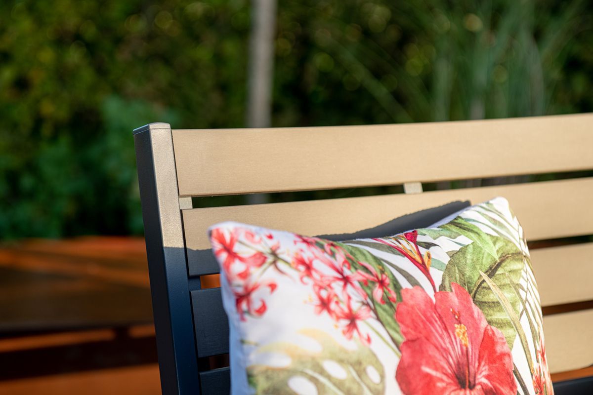 Detroit parkbench - aluminium -  carbon black - carbon grey polywood