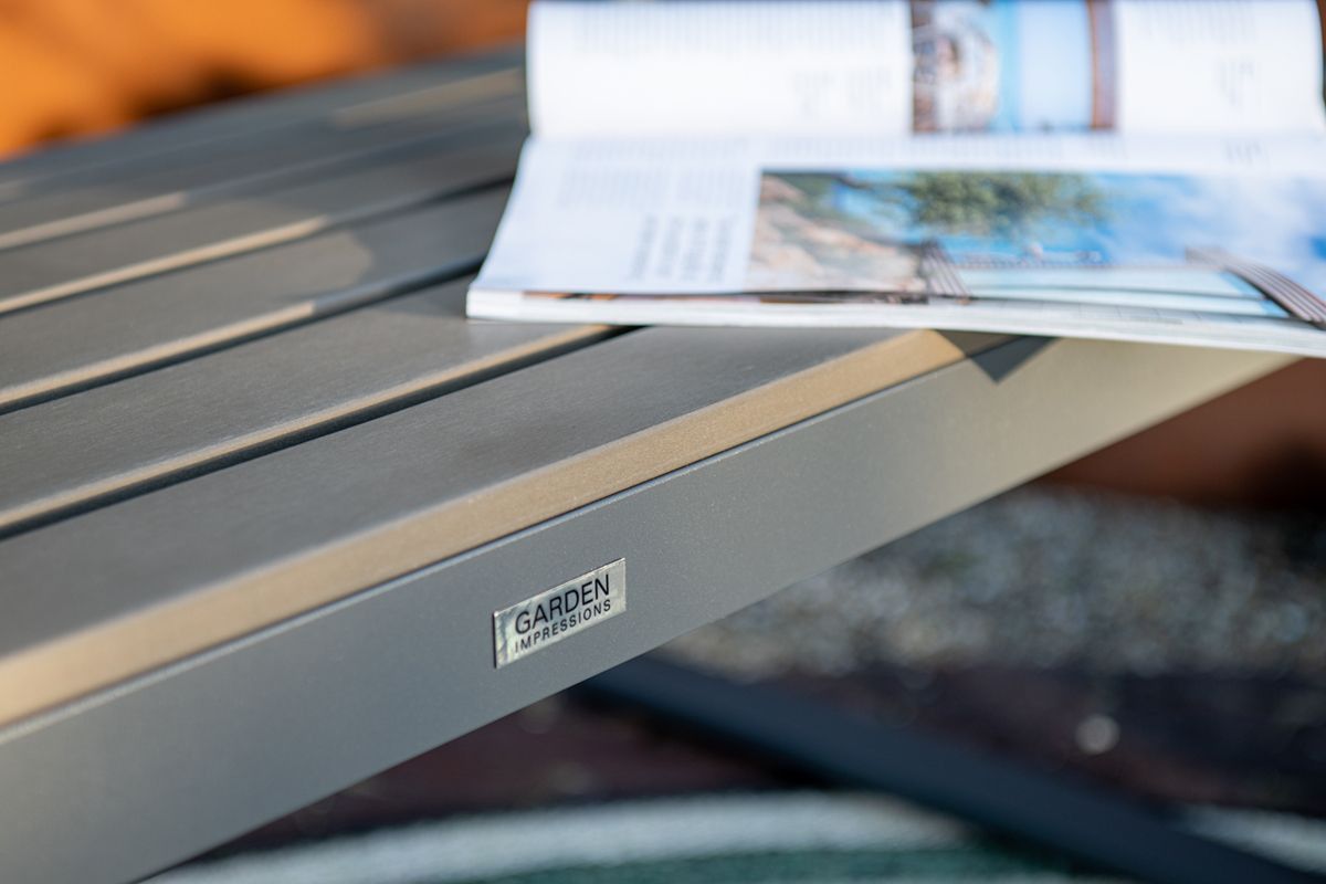 Detroit parkbench - aluminium -  carbon black - carbon grey polywood