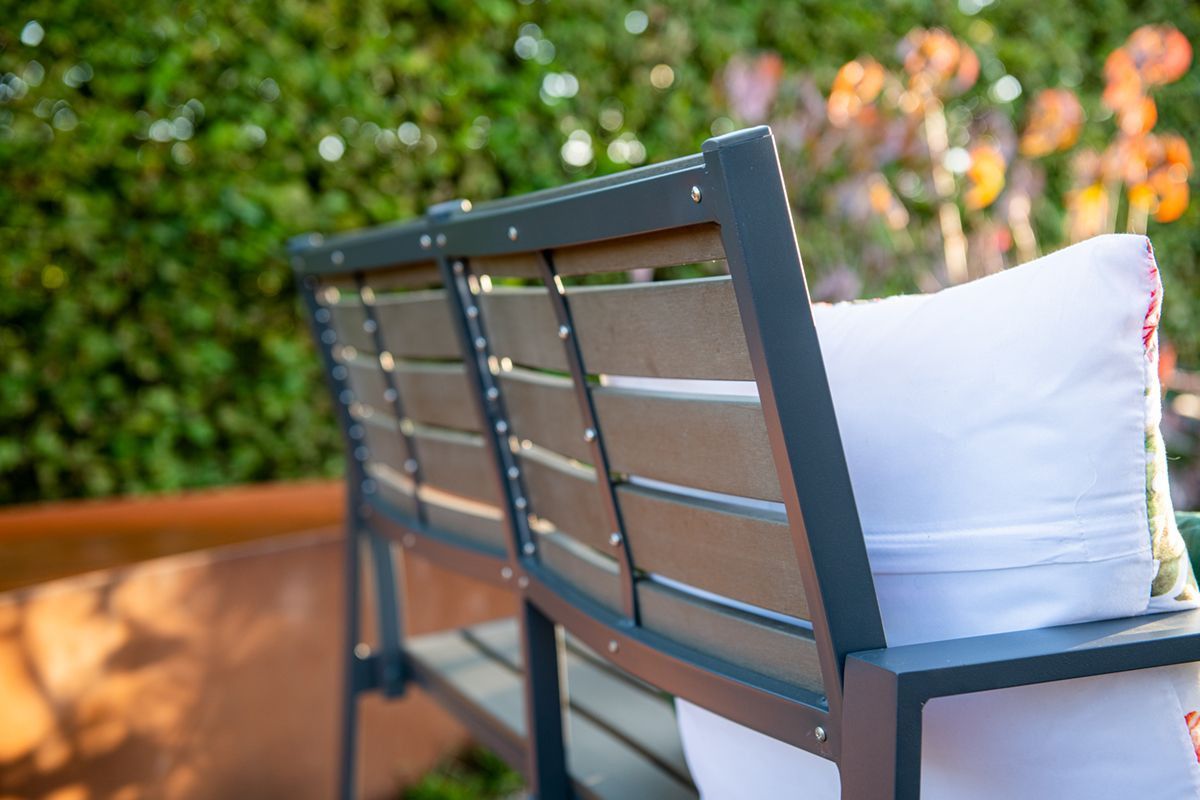 Detroit parkbench - aluminium -  carbon black - carbon grey polywood