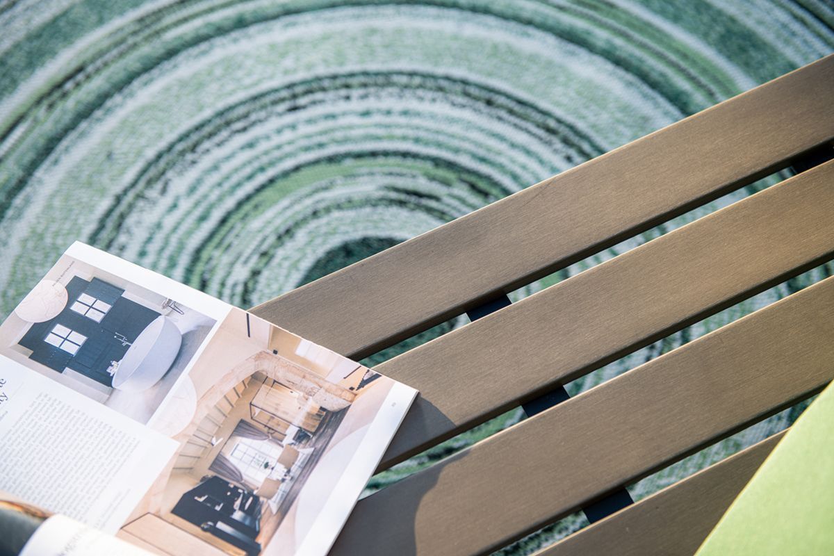 Detroit parkbench - aluminium -  carbon black - carbon grey polywood