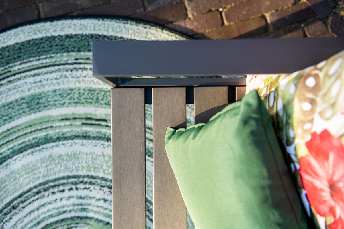 Detroit parkbench - aluminium -  carbon black - carbon grey polywood