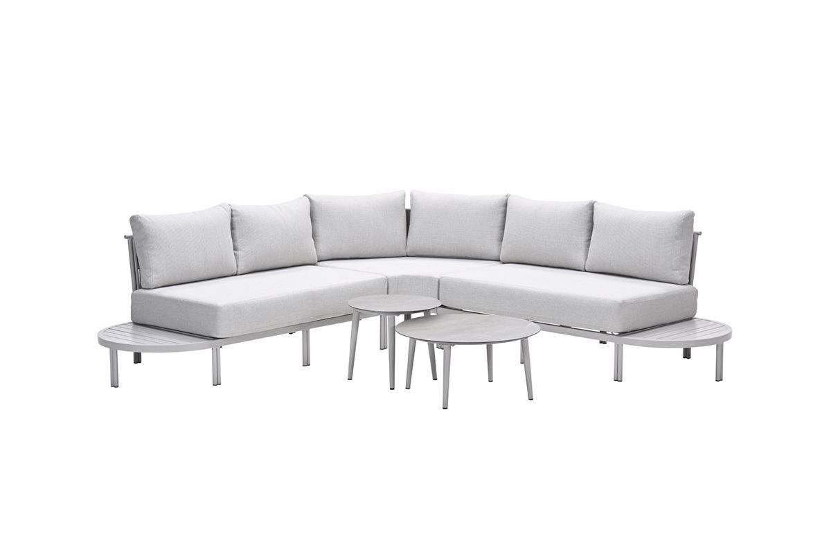 Frigole loungeset - 5-pieces - taupe - sand valley sand - slate grey ceramic glass