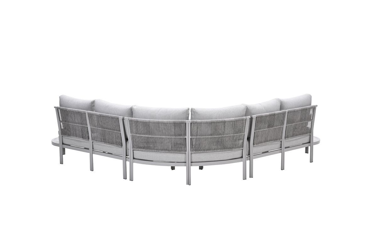 Frigole loungeset - 5-pieces - taupe - sand valley sand - slate grey ceramic glass