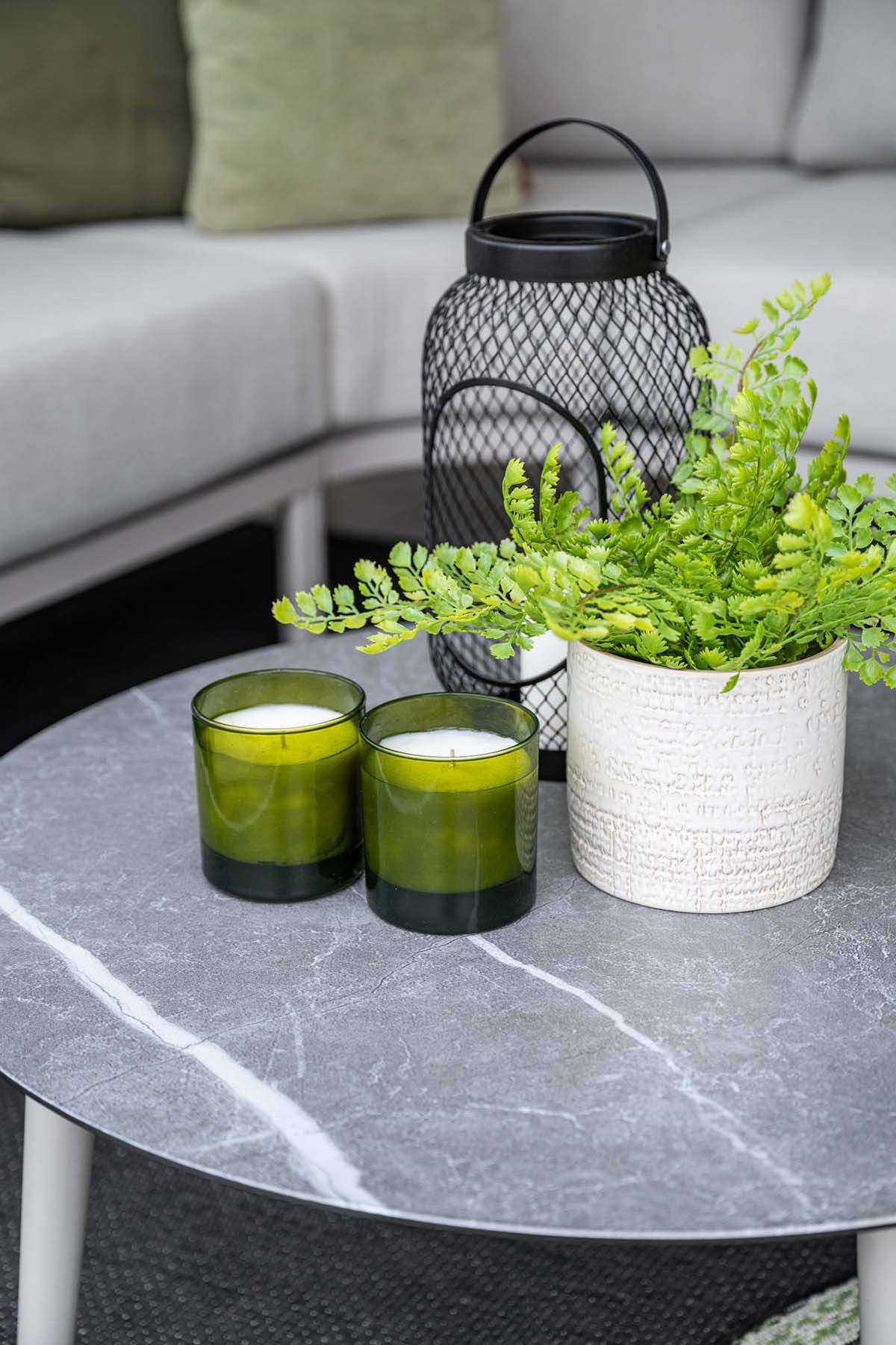 Frigole loungeset - 5-pieces - taupe - sand valley sand - slate grey ceramic glass