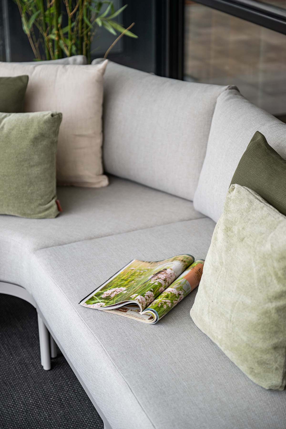 Frigole loungeset - 5-pieces - taupe - sand valley sand - slate grey ceramic glass