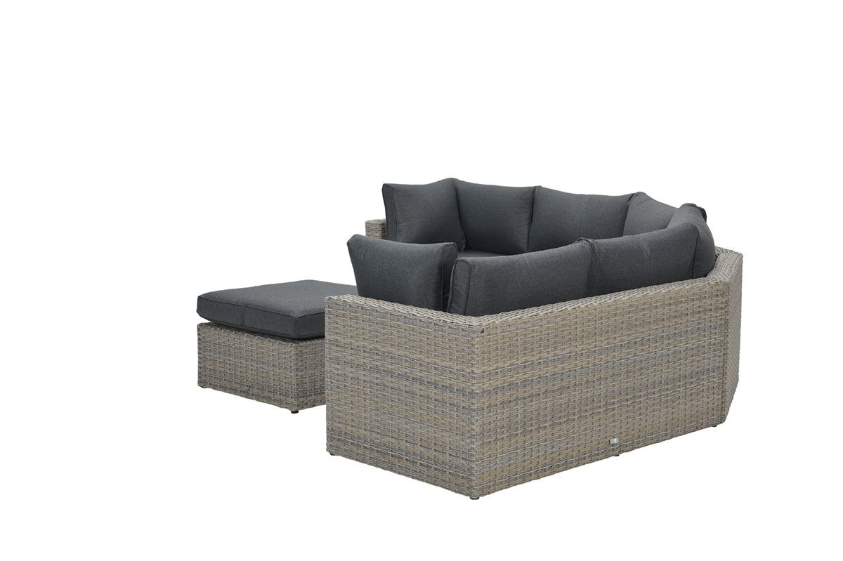 Menorca lounge set - 4-pieces - vintage willow - reflex black