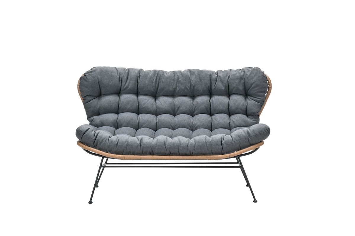 Libelle 2-seater sofa - natural rotan -  mystic grey