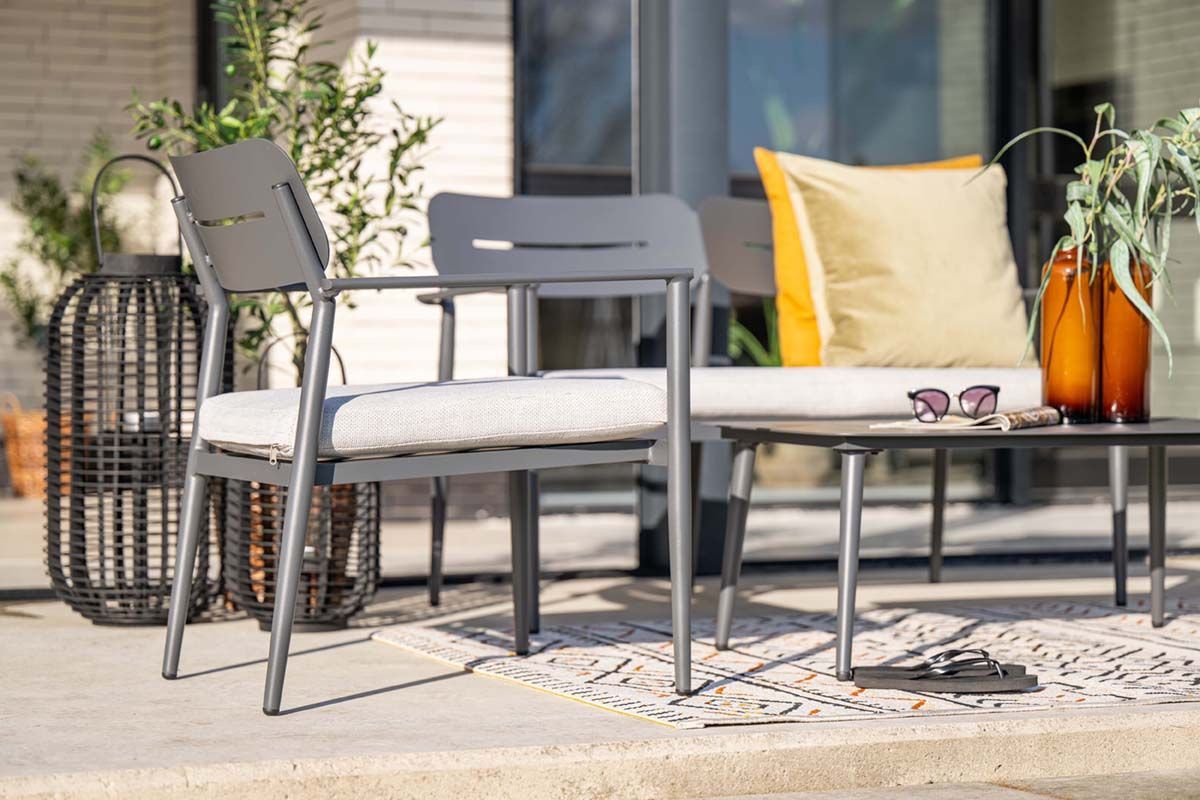 Morella loungeset - 4-piece - carbon black - valley sand 
