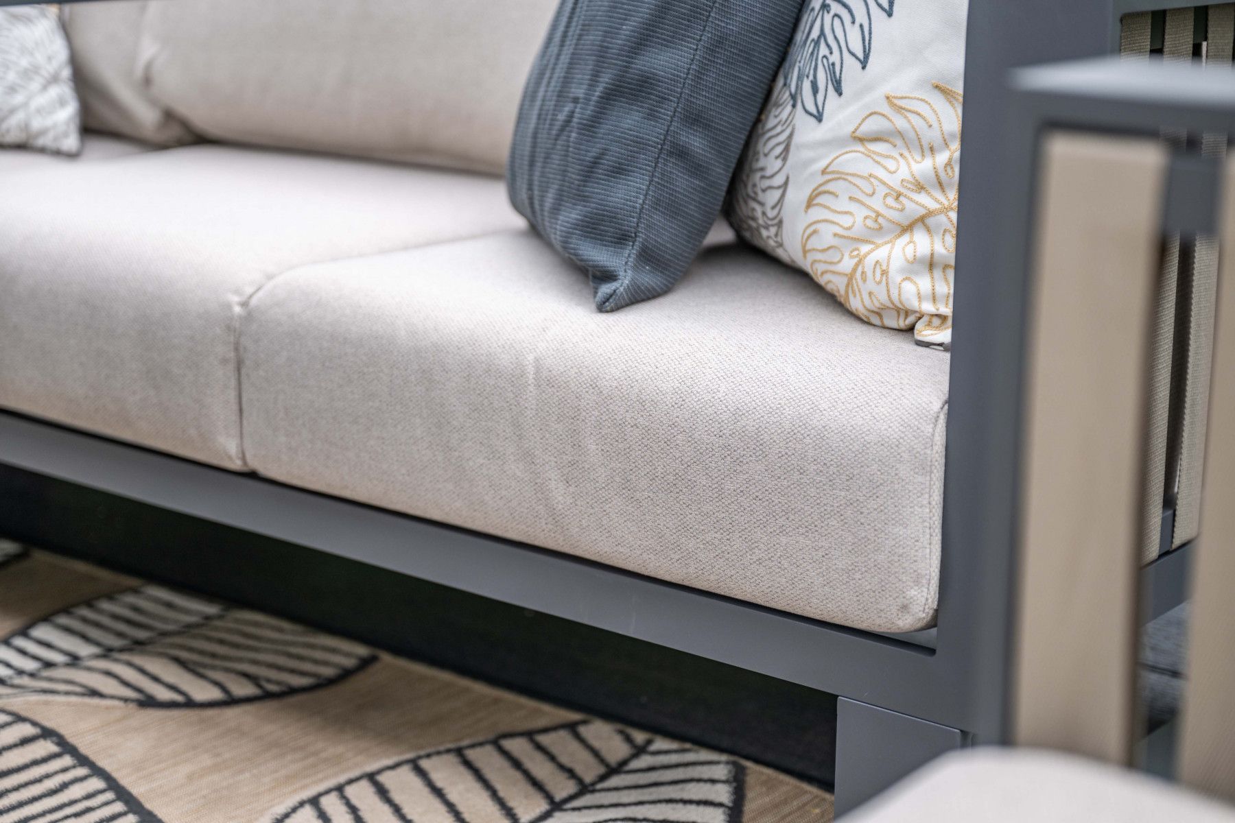 Bologna loungeset - 3-pieces - carbon black  taupe - desert sand