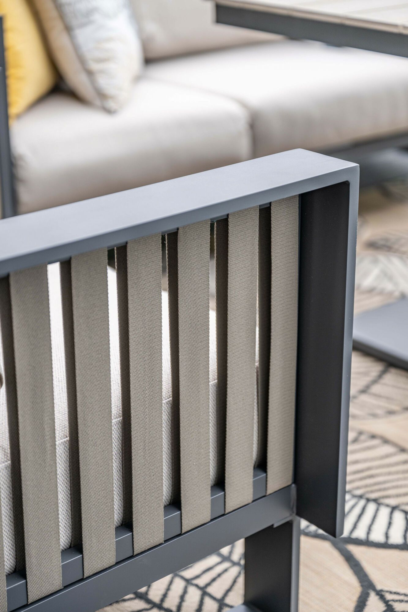 Bologna loungeset - 3-pieces - carbon black  taupe - desert sand