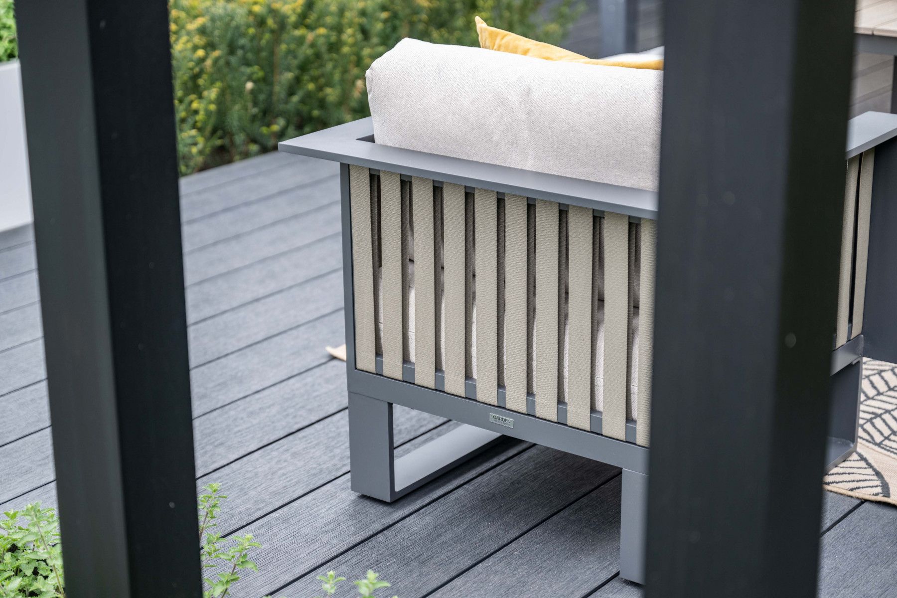 Bologna loungeset - 3-pieces - carbon black  taupe - desert sand