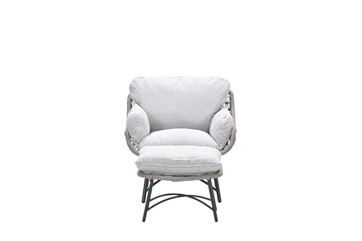 Logan armchair including ottoman - rope taupe - valley sand