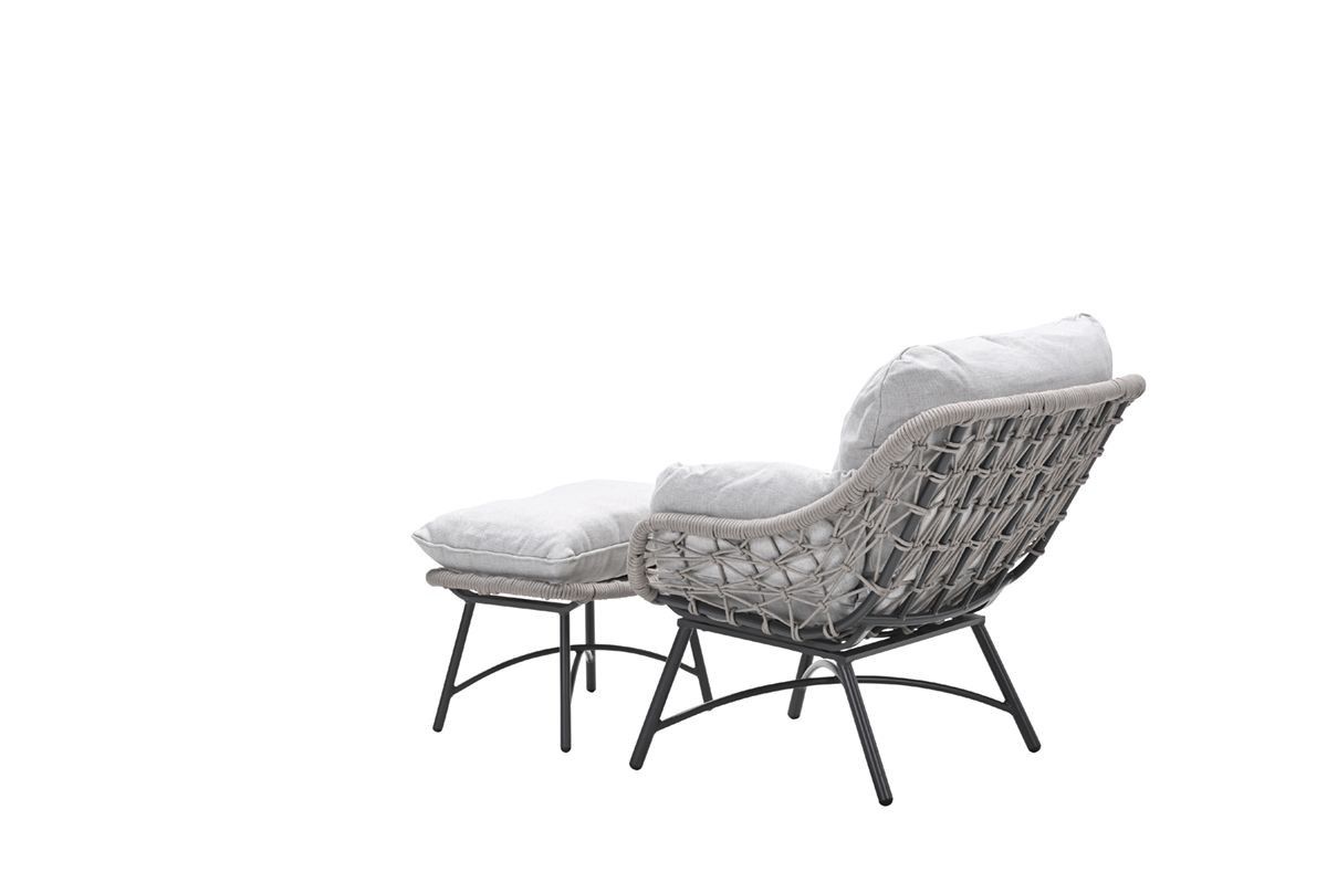 Logan armchair including ottoman - rope taupe - valley sand