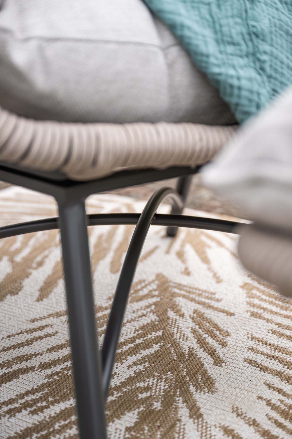 Logan armchair including ottoman - rope taupe - valley sand