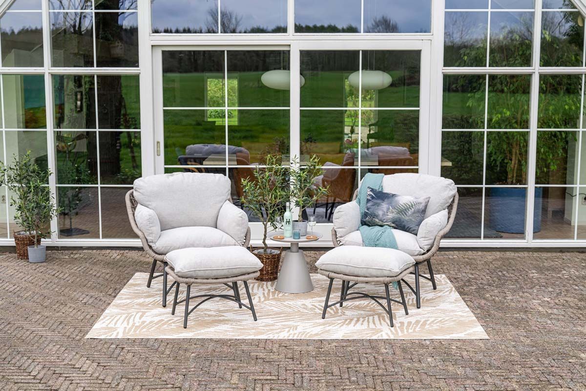 Logan armchair including ottoman - rope taupe - valley sand