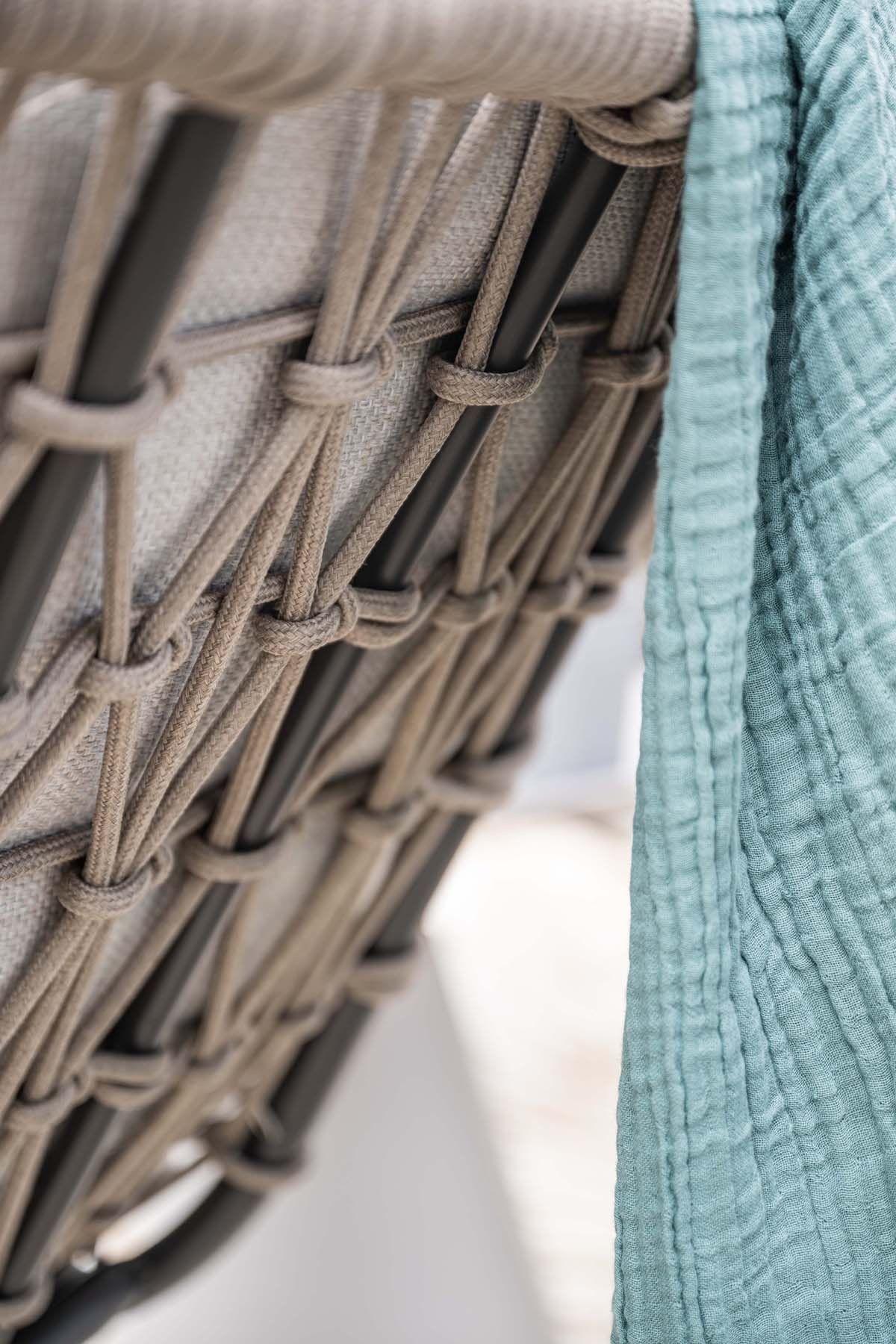 Logan armchair including ottoman - rope taupe - valley sand
