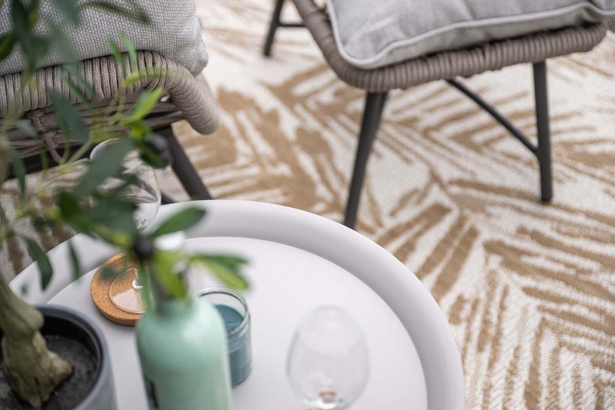 Logan armchair including ottoman - rope taupe - valley sand
