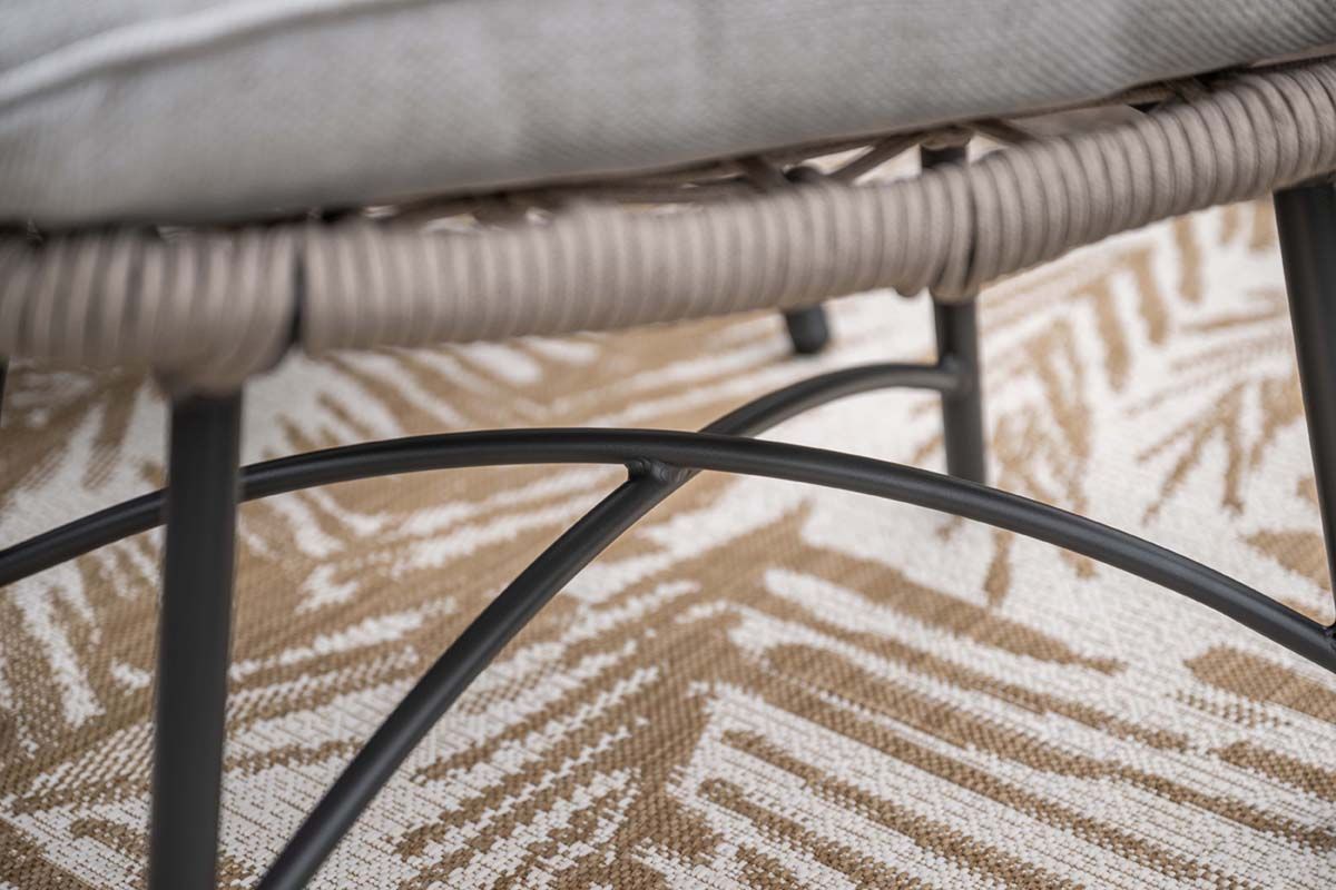 Logan armchair including ottoman - rope taupe - valley sand
