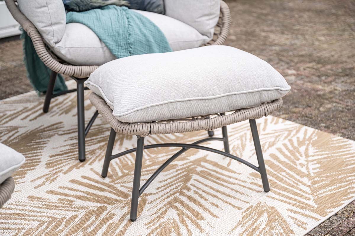Logan armchair including ottoman - rope taupe - valley sand