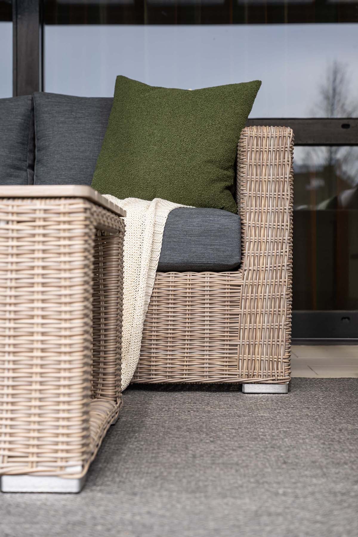 Tennessee 3-seater sofa - vintage willow - anthracite texfiber