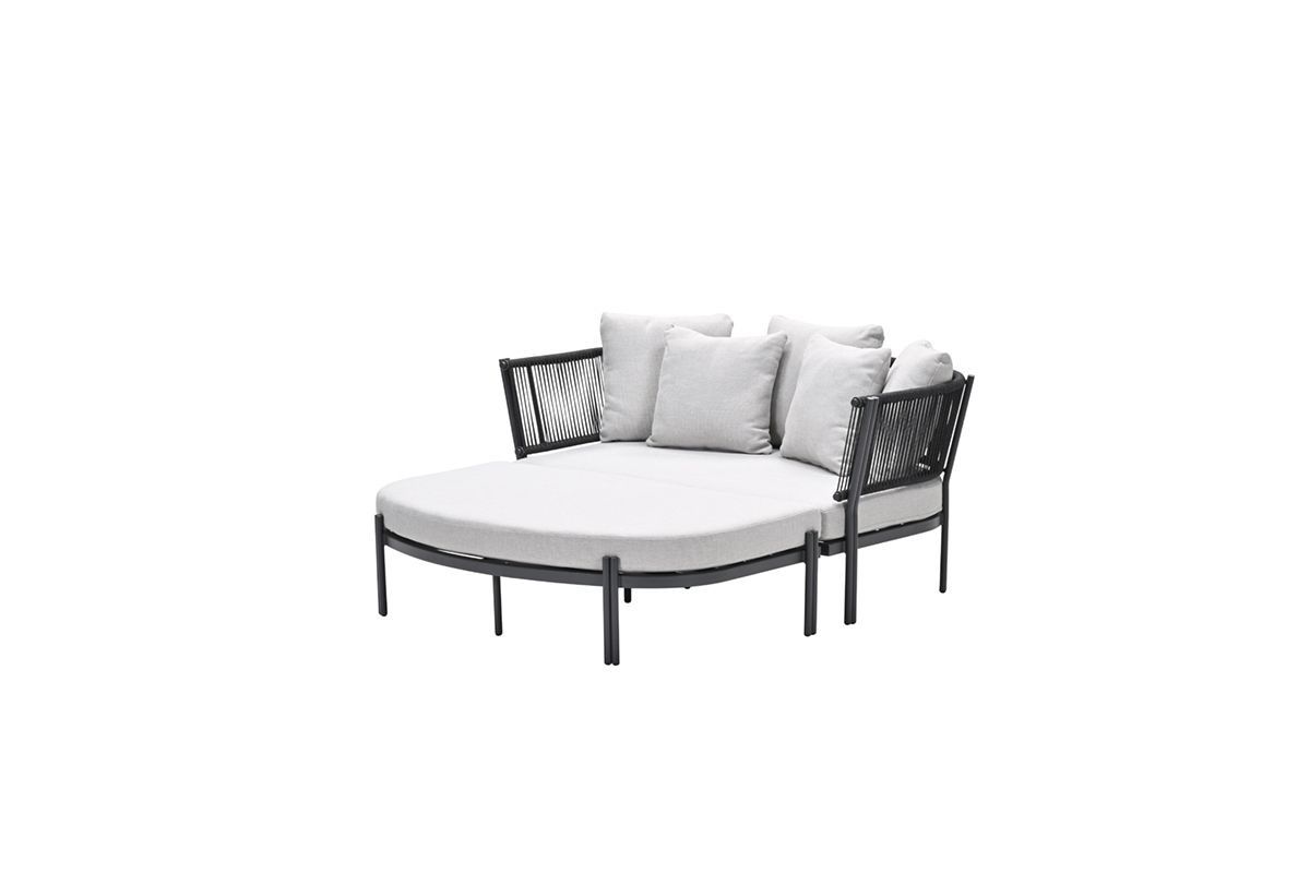 San Remo daybed - carbon black - rope lava black - valley sand