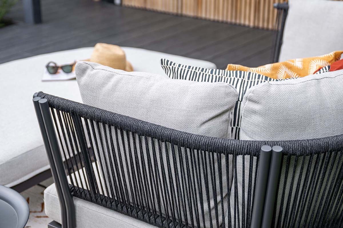 San Remo daybed - carbon black - rope lava black - valley sand