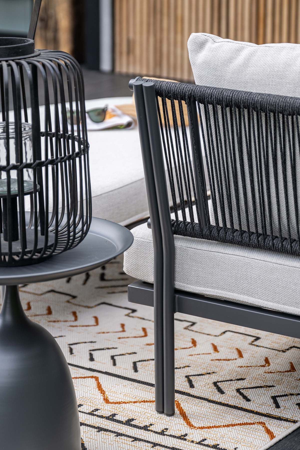 San Remo daybed - carbon black - rope lava black - valley sand