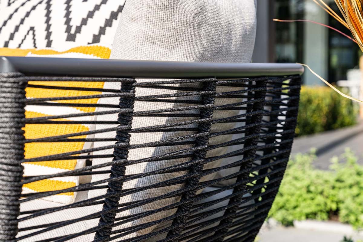 Melissa daybed - carbon black - rope lava black -  valley sand
