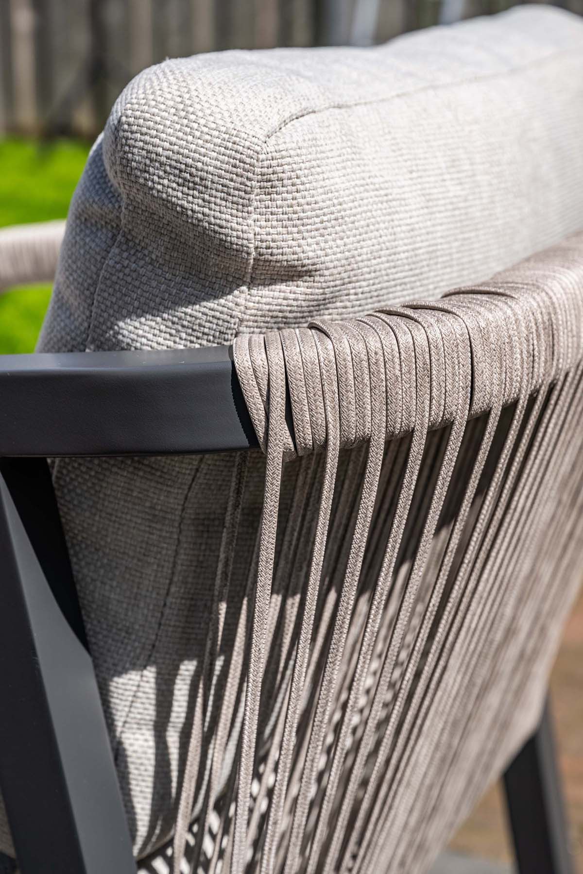 Monti loungeset - 4-pieces - carbon black  rope taupe - valley sand