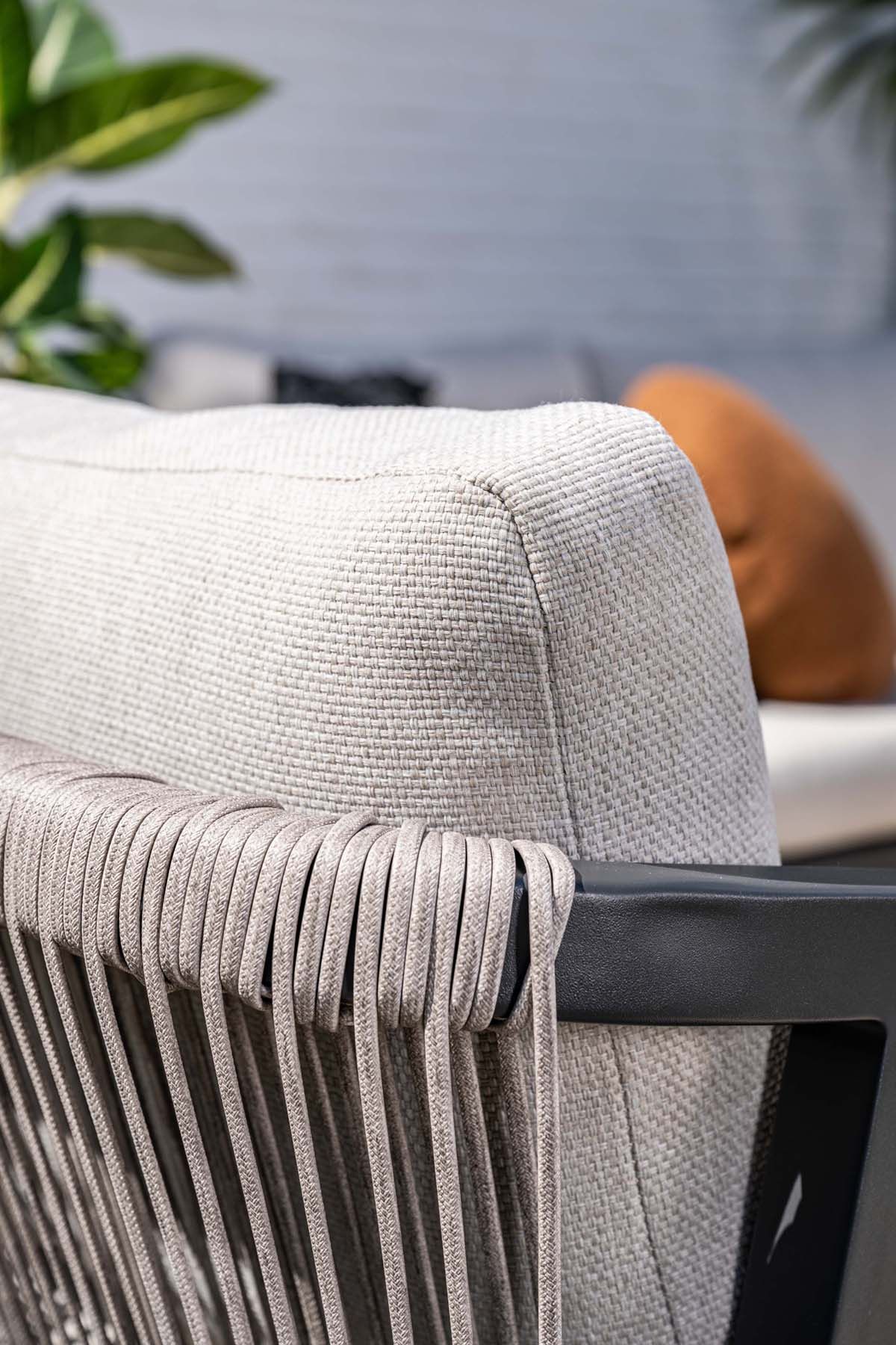 Monti loungeset - 4-pieces - carbon black  rope taupe - valley sand