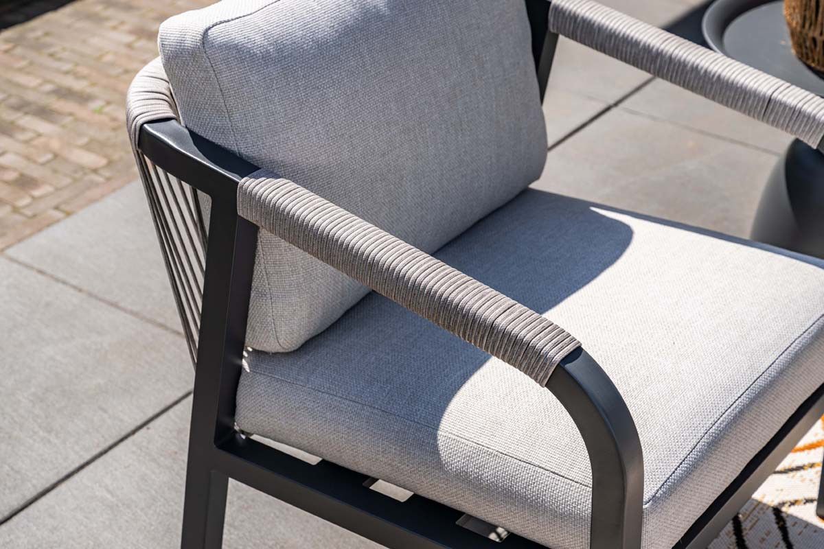 Monti loungeset - 4-pieces - carbon black  rope taupe - valley sand