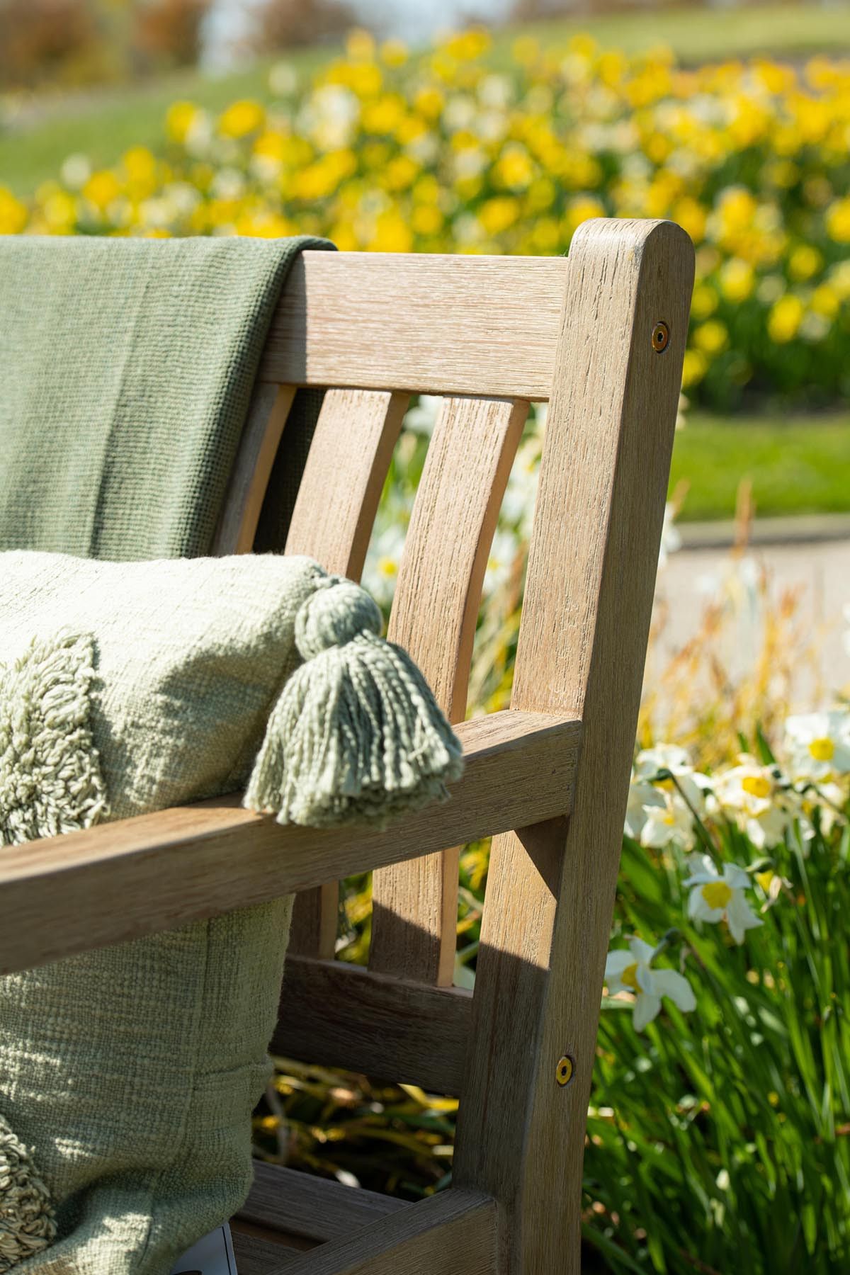 Vondel parkbench - 150 cm - eucalyptus white wash
