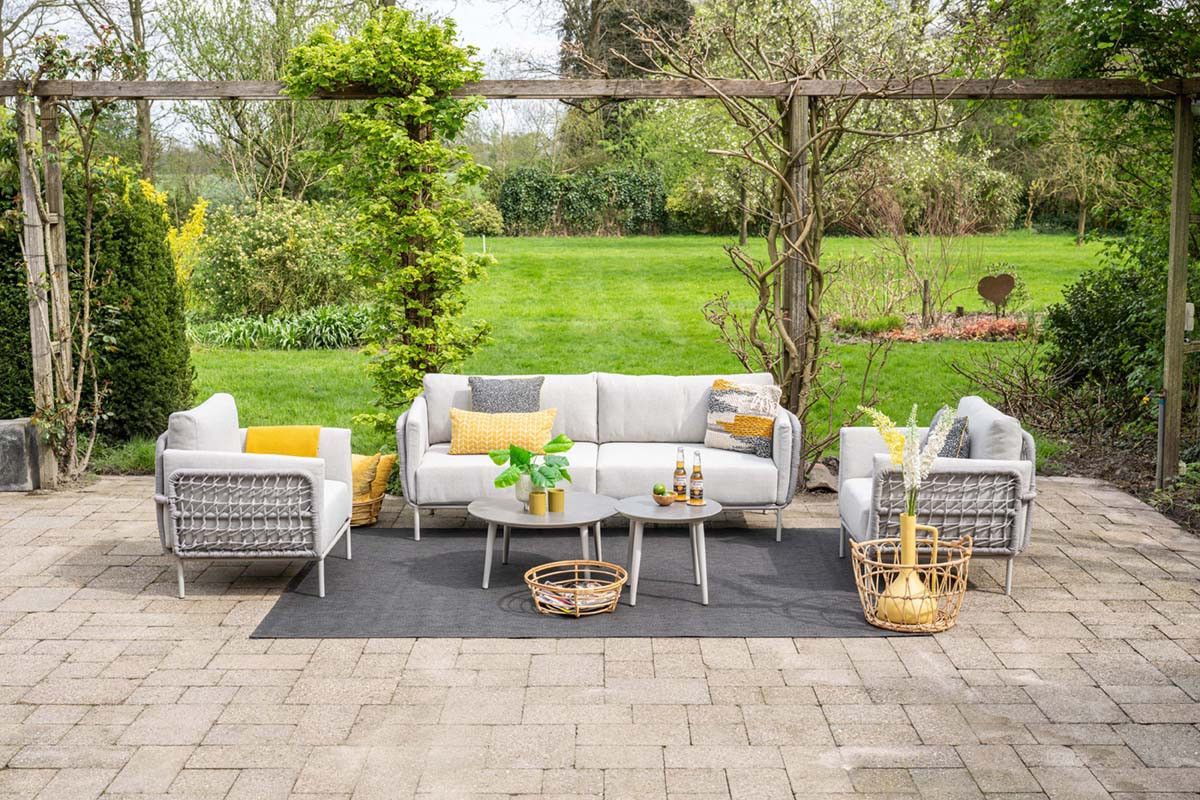 Cavallo loungeset - 5-pieces - taupe - sand - valley sand - Centostone Sicilian grey