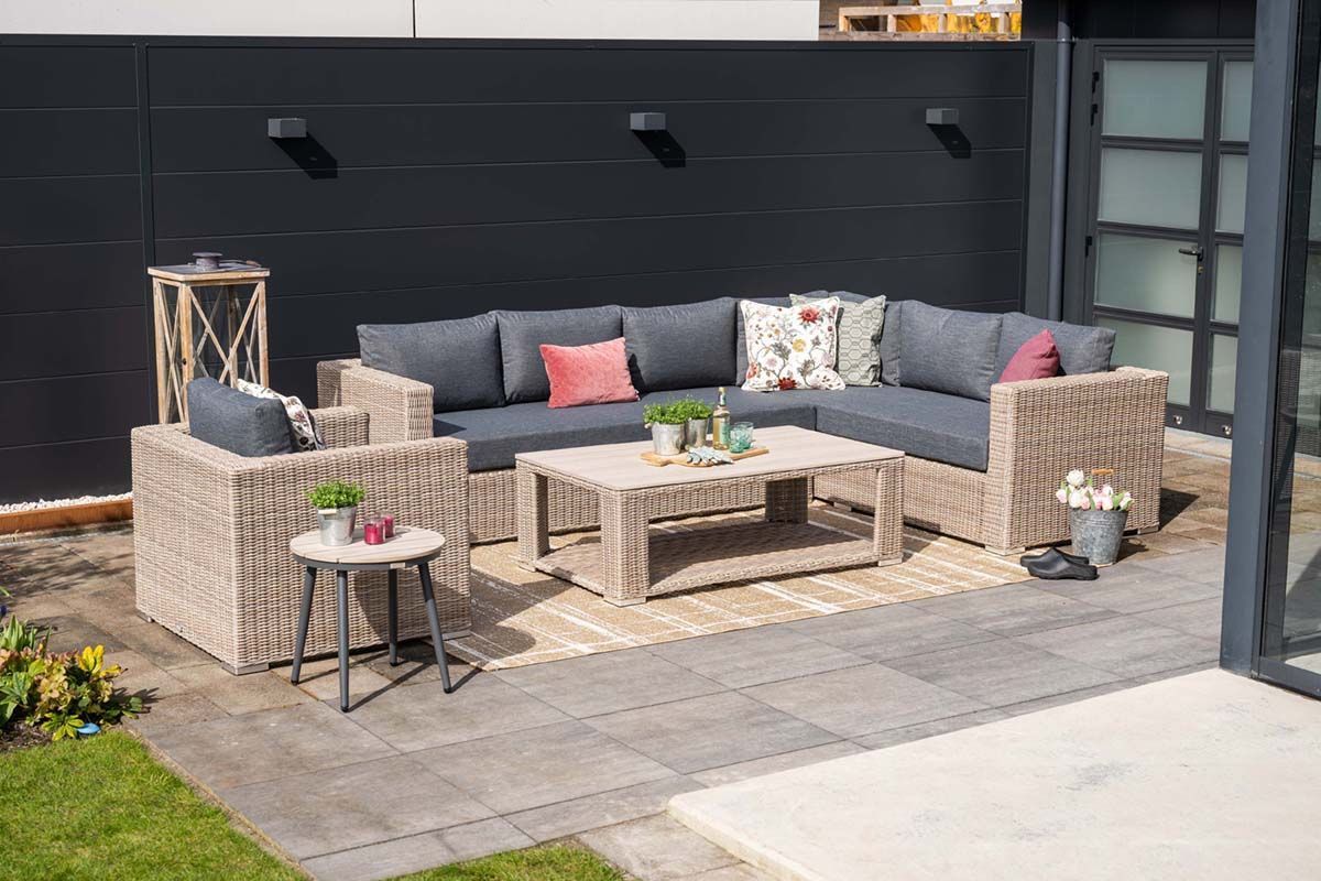Tennessee open sofa - left - vintage willow - anthracite  texfiber