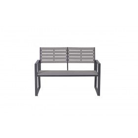 Detroit parkbench - aluminium -  carbon black - carbon grey polywood