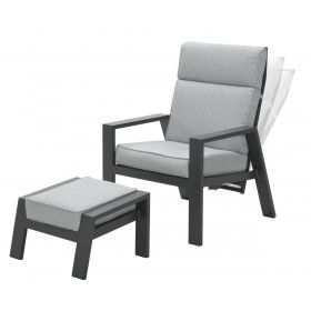 Max adjustable chair with footrest - carbon black -  light grey
