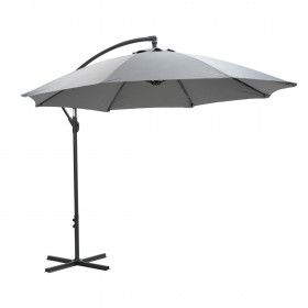 Athene parasol - Ø300 cm - carbon black -  light grey