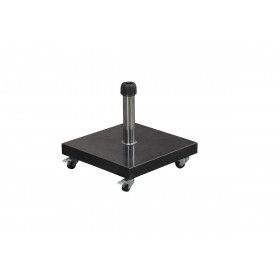 Eureka granite parasolbase - 60 kg - black polished -  with wheels