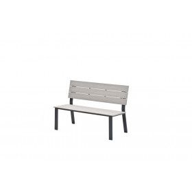 Jondal parkbench - carbon black -  light teak vironwood