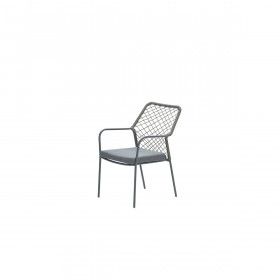Dido dining chair - carbon black - TPU rope moss green - mystic grey
