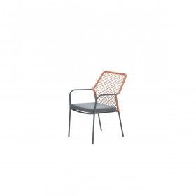 Dido dining chair - carbon black -  TPU rope copper - mystic grey