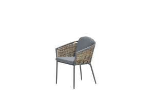 Bali dining chair - carbon black - natural rotan - mystic grey