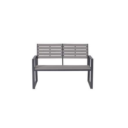 Detroit parkbench - aluminium -  carbon black - carbon grey polywood
