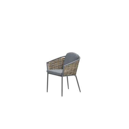 Bali dining chair - carbon black - natural rotan - mystic grey