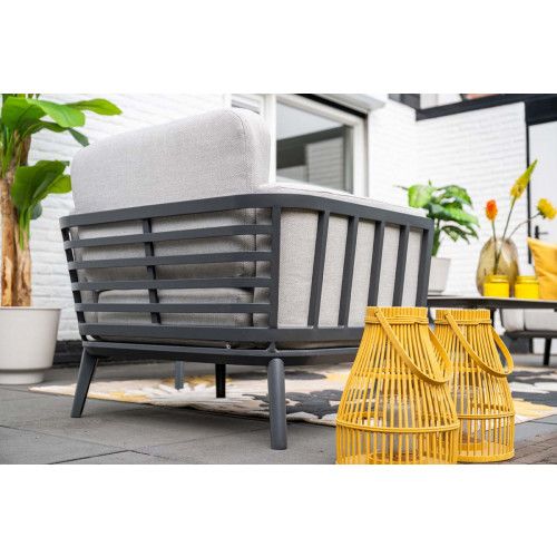 Montea loungeset - 4-pieces - carbon black - valley sand - Centostone soft sand
