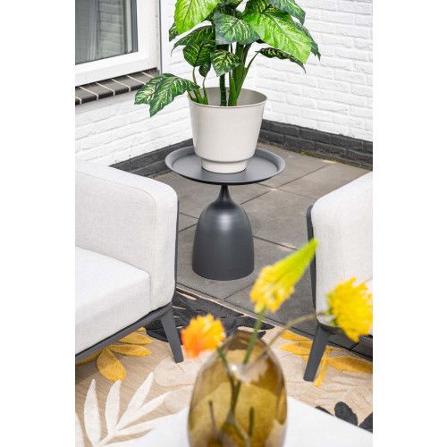 Montea loungeset - 4-pieces - carbon black - valley sand - Centostone soft sand