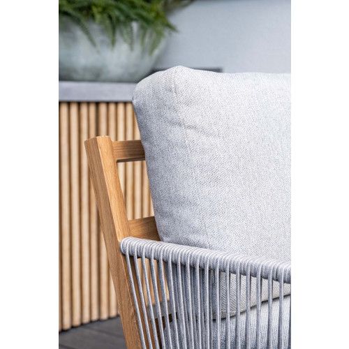 Sardinia loungeset - 4-pieces -  light teaklook - TPU rope sand - dark sand