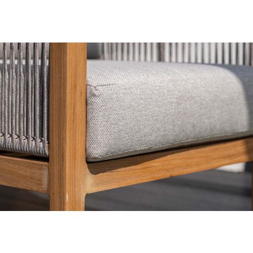 Sardinia loungeset - 4-pieces -  light teaklook - TPU rope sand - dark sand