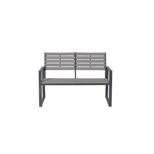 Detroit parkbench - aluminium -  carbon black - carbon grey polywood
