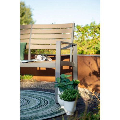 Detroit parkbench - aluminium -  carbon black - carbon grey polywood